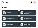 V aplikaci Crypto  Tools najdete principy ifrování a rovnou mete data...