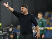 Trenér Neapole Gennaro Gattuso bhem utkání Evropské ligy s Alkmaarem.