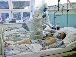 Pacient s covid-19 ve Fakultní nemocnici Brno. 22. 10. 2020