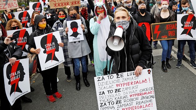 Odprci zkazu potrat protestuj ve Varav. (27. jna 2020)