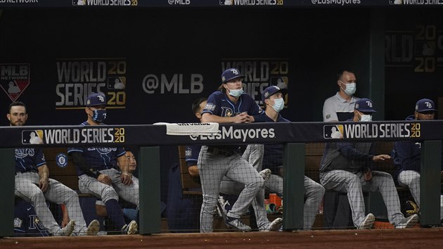 Zkrouen stdaka baseballist Tampa Bay Rays v prvnm utkn Svtov srie.