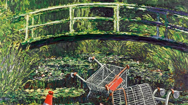 Banksyho dlo Show me the Monet (Uka mi Moneta) se vydrailo za 7,6 milionu liber (226 milion korun) (22. jna 2020).