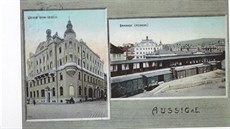 Historická pohlednice zachycující celou secesní budovu. Vyrostla roku 1906 jako...