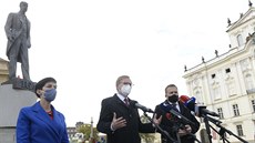 P�edsedkyn� TOP 09 Markéta Pekarová Adamová (vlevo), �éf ODS Petr Fiala...