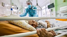 Pacientka s covid-19 ve Fakultní nemocnici Brno 22.10.2020