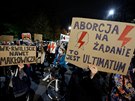 Polky a Poláci protestují proti zpísnní potrat. Snímek pochází z Varavy....