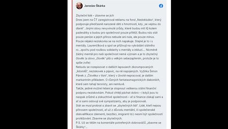 Bval poslanec Jaroslav krka pobouil svm pspvkem na Facebooku (1....