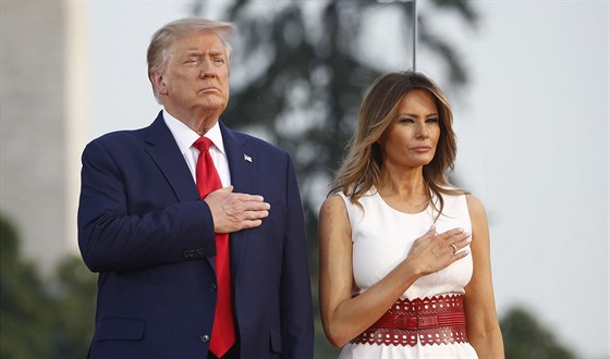 Prezident Donald Trump a první dáma Melania Trumpová bhem oslav ke Dni...