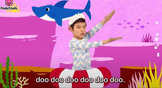 Snímek z nejúspnjího videa souasnosti na YouTube s názvem Baby Shark Dance.