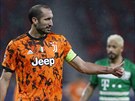 PALEC NAHORU. Giorgio Chiellini (Juventus) gestem chválí spoluhráe.