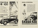 Reklamy automobilky koda z asopis z doby první republiky