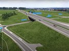 Mimo�rov�ov� k�i�ovatka u Nedakonic k d�lnici p�ipoj� p�elo�ku silnice II/427 z...
