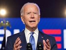 Oekávaný vítz voleb v USA, demokrat Joe Biden v projevu 6. listopadu 2020.