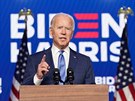 Demokratický kandidát na prezidenta USA Joe Biden v projevu k americkým...