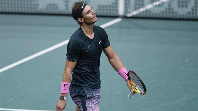 Rafael Nadal v semifinle dvouhry v Pai.