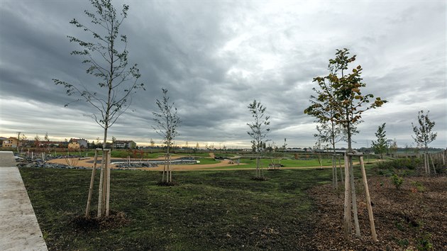 Pohled na část parku, který za 21 milionů korun vznikl v jižní části Prostějova.