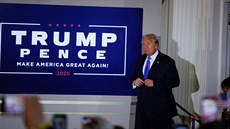 Americký prezident Donald Trump mluvil na tiskové konferenci o výsledcích...