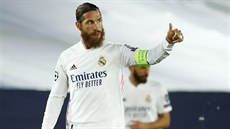 Sergio Ramos po vstřelení 100. gólu pro Real Madrid.