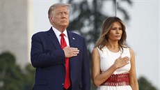 Prezident Donald Trump a první dáma Melania Trumpová bhem oslav ke Dni...