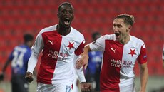 A JE TO 2:1! Slávistický mladík Abdallah Sima se raduje ze svého gólu v utkání...