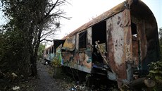 V areálu Mstského vlakové nádraí v Brn vyhoel starý odstavený vagon...
