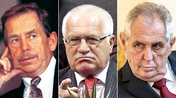 etí prezidenti Václav Havel, Václav Klaus a Milo Zeman
