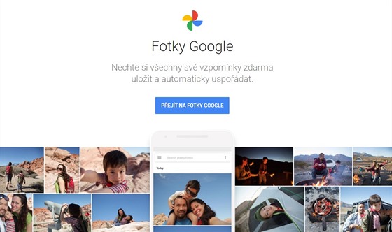 Úvodní strana sluby Fotky Google