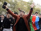 Ázerbájdánci oslavují vítzství ve válce v Náhorním Karabachu (8. listopadu...