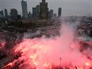 Polská krajní pravice ve Varav uspoádala Pochod nezávislosti. (11. listopadu...