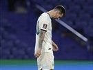 Argentinský kapitán Lionel Messi bhem zápasu s Paraguayí
