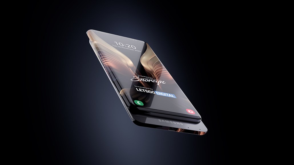 Koncept smartphonu od Samsungu, jehož tělo pokrývá ze 100 % displej.