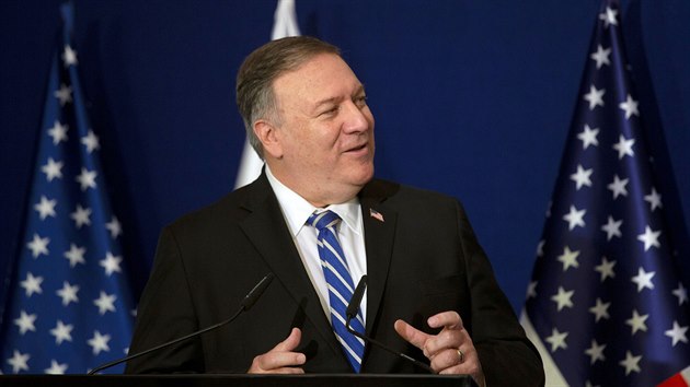 Americk ministr zahrani Mike Pompeo na nvtv Izraele (19. listopadu 2020)