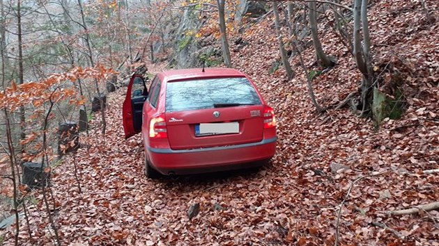 idi kradenho auta zmizel celnkm v lese mezi obcemi Borov a Sendra na Nchodsku.