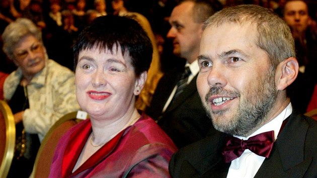 Markéta Fišerová a Marek Eben, předávání televizních cen TýTý, 2004