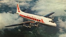 Vickers Viscount na reklamní/sběratelské pohlednici