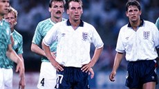 Gary Lineker (uprost�ed) na mistrovství sv�ta v roce 1990