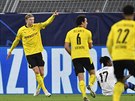 Erling Haaland (Dortmund) otevel skóre v zápase s Bruggami.