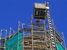 Rekonstrukce rozhledny Cviln nad Krnovem pokrauje. (24. listopadu 2020)