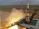 Start rakety Sojuz MS-09 z Bajkonuru