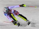 Wendy Holdenerová v cíli slalomu v Levi.