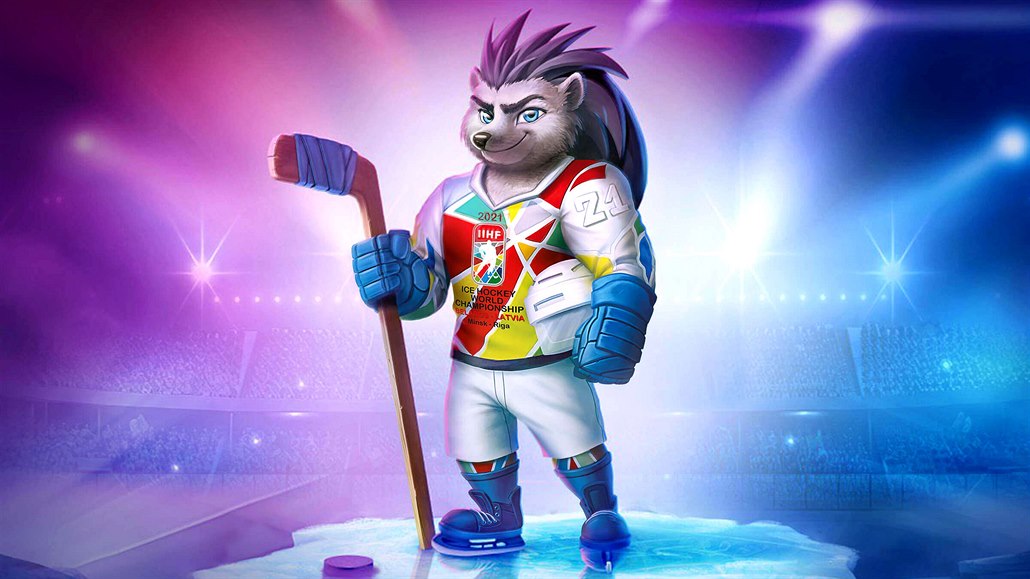 Maskotem mistrovství svta v ledním hokeji 2021 je jeek Spiky.