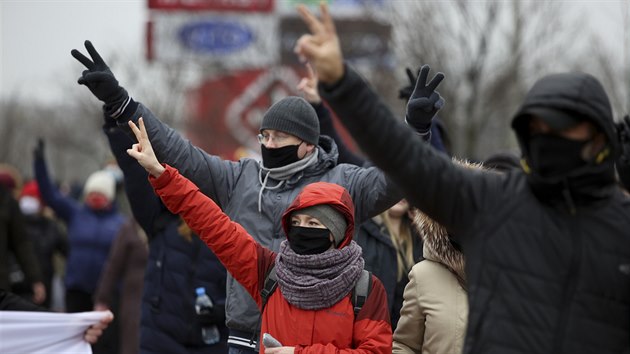 Podle ochrnc lidskch prv u bylo bhem cel protestn vlny Blorusku zadreno vce ne 19 000 lid a tiscovky jich byly zbity. (22. listopadu 2020)