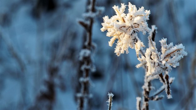 V Krušných horách začalo o víkendu sněžit, na Klínovci se sníh drží.