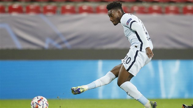 Callum Hudson-Odoi z Chelsea dv gl proti Rennes.