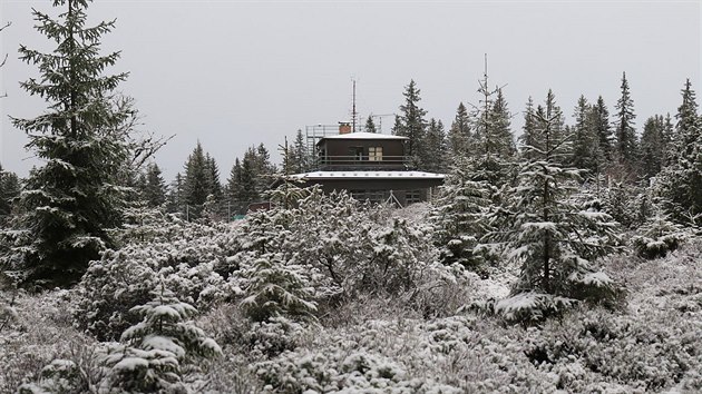 Sníh na šumavském Churáňově (20. listopadu 2020)