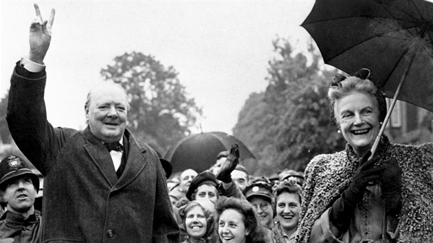 Winston Churchill a jeho manelka Clementine Churchillov