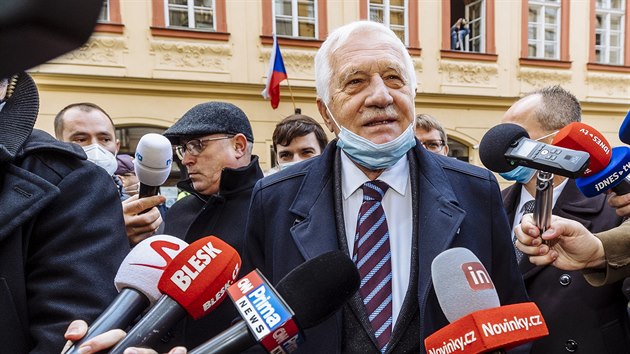 Vclav Klaus hovo s novini na Nrodn td. (17. listopadu 2020)