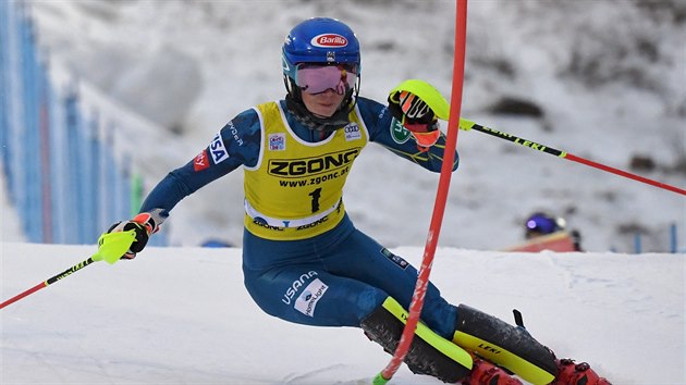 Mikaela Shiffrinov ve slalomu v Levi.