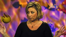 Halina Pawlowská moderuje talkshow Banánové rybi�ky. (18. února 2002)