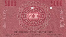 Nejvzácn�j�í �eskoslovenské papírové platidlo, p�titisícová státovka z roku...